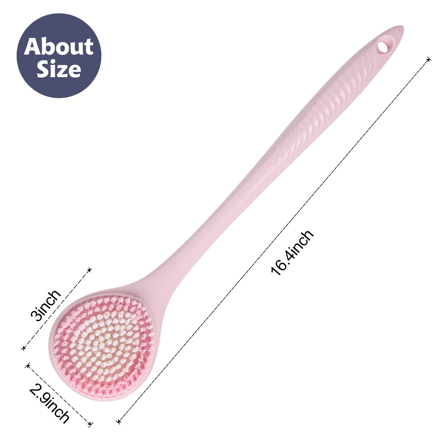 Back Bath Brush Long Handle for Shower (16.4 in)