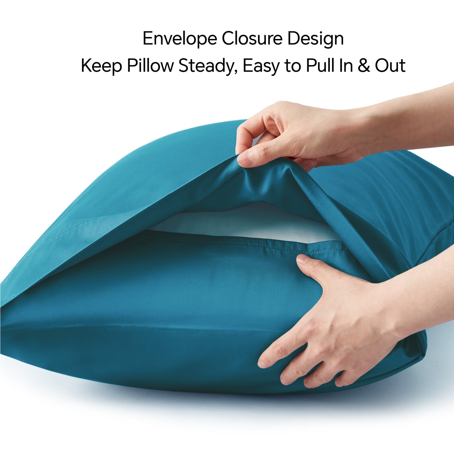 Pillow Cases Set of 2 Pack, Rayon Derived from Bamboo, Cooling Pillow Cases for Hot Sleepers & Night Sweats, Breathable and Silky Soft Envelope Pillowcases