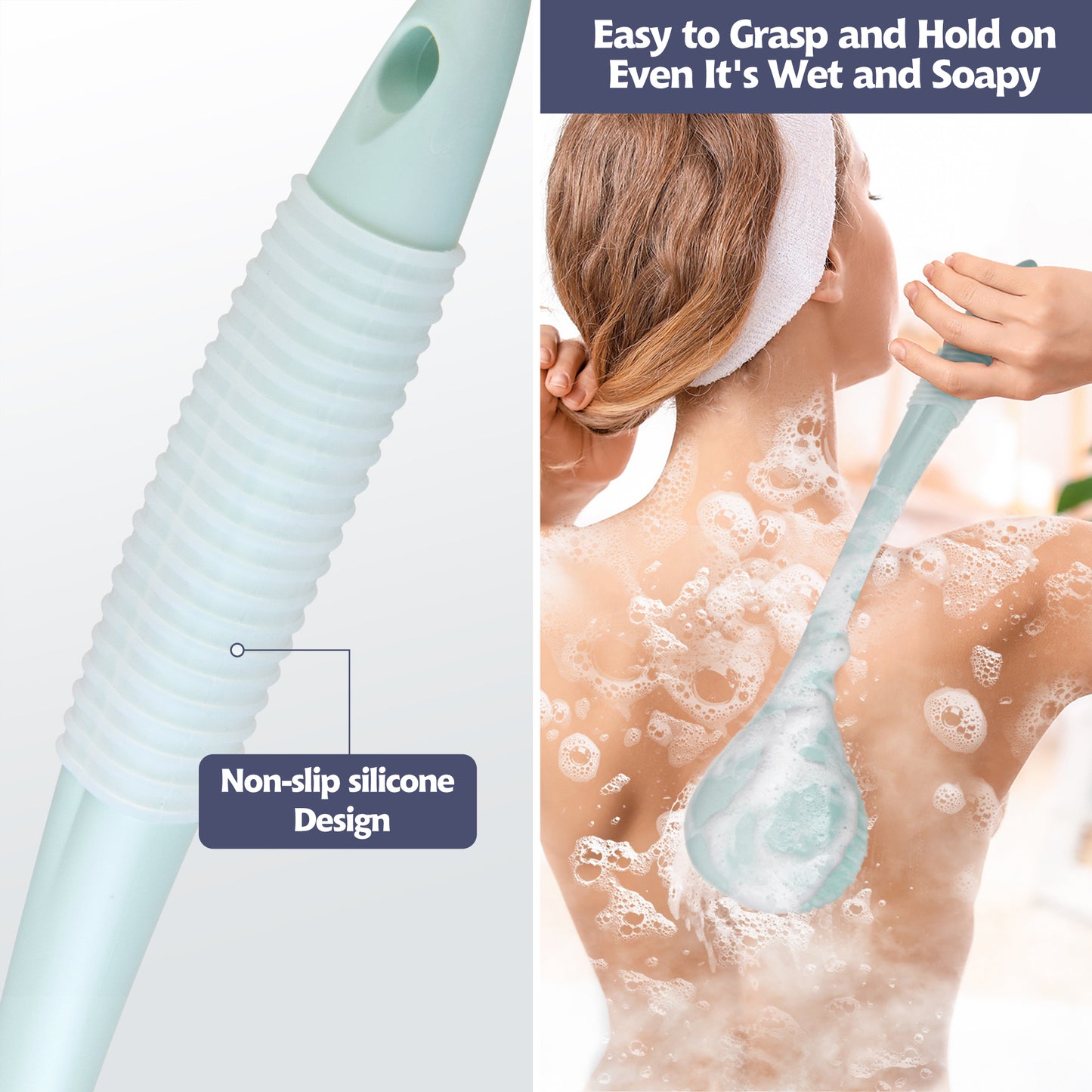 Back Bath Brush Long Handle for Shower (16.4 in)