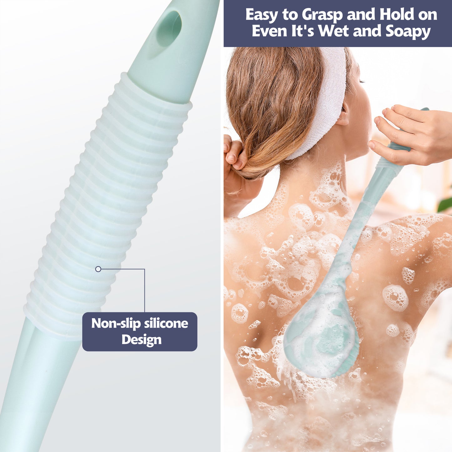 Back Bath Brush Long Handle for Shower  (16.4 in)