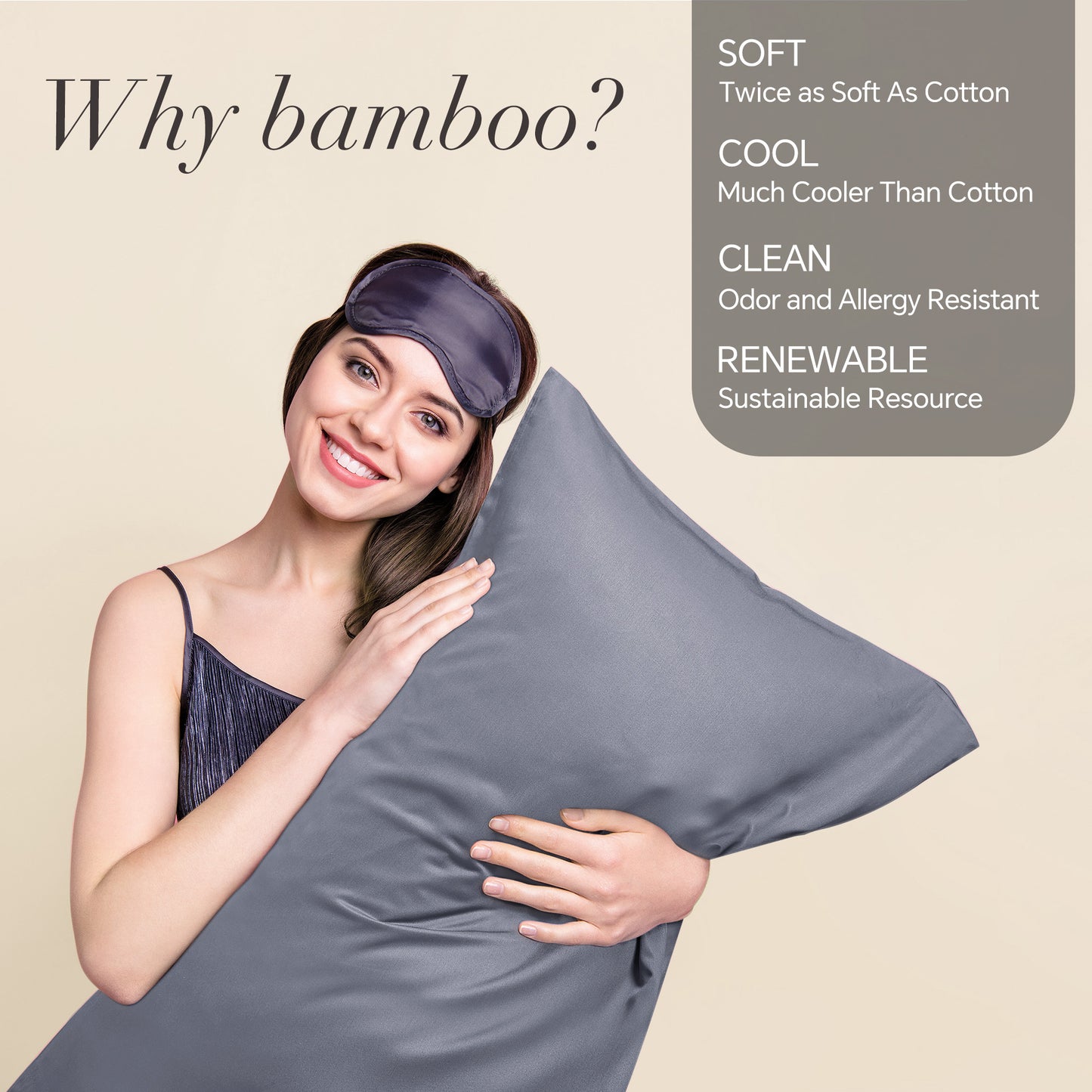 Pillow Cases Set of 2 Pack, Rayon Derived from Bamboo, Cooling Pillow Cases for Hot Sleepers & Night Sweats, Breathable and Silky Soft Envelope Pillowcases