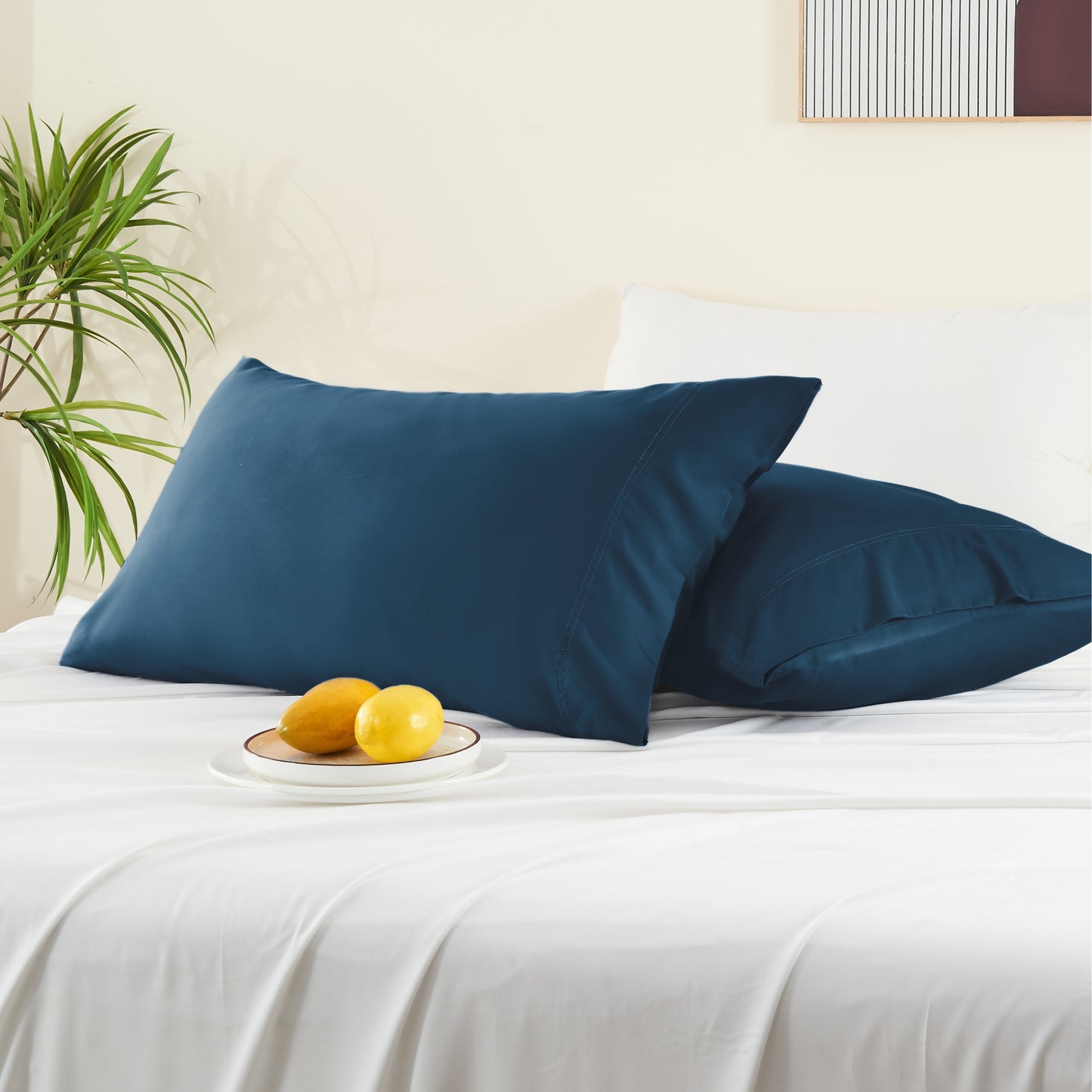Pillow Cases Set of 2 Pack, Rayon Derived from Bamboo, Cooling Pillow Cases for Hot Sleepers & Night Sweats, Breathable and Silky Soft Envelope Pillowcases