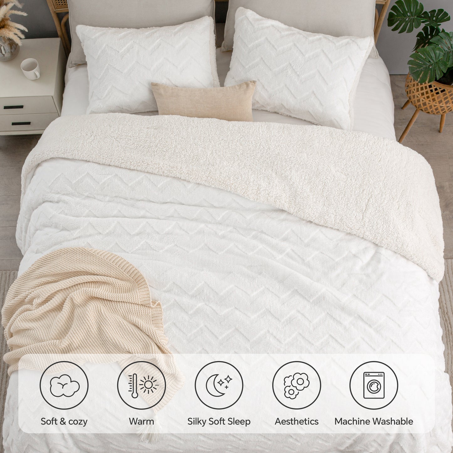 Fluffy Twin Comforter Set - Super Soft Sherpa Black Comforter for Twin Size Bed, Luxury Warm Bedding Set for Winter, Fuzzy Bed Set 2 piece