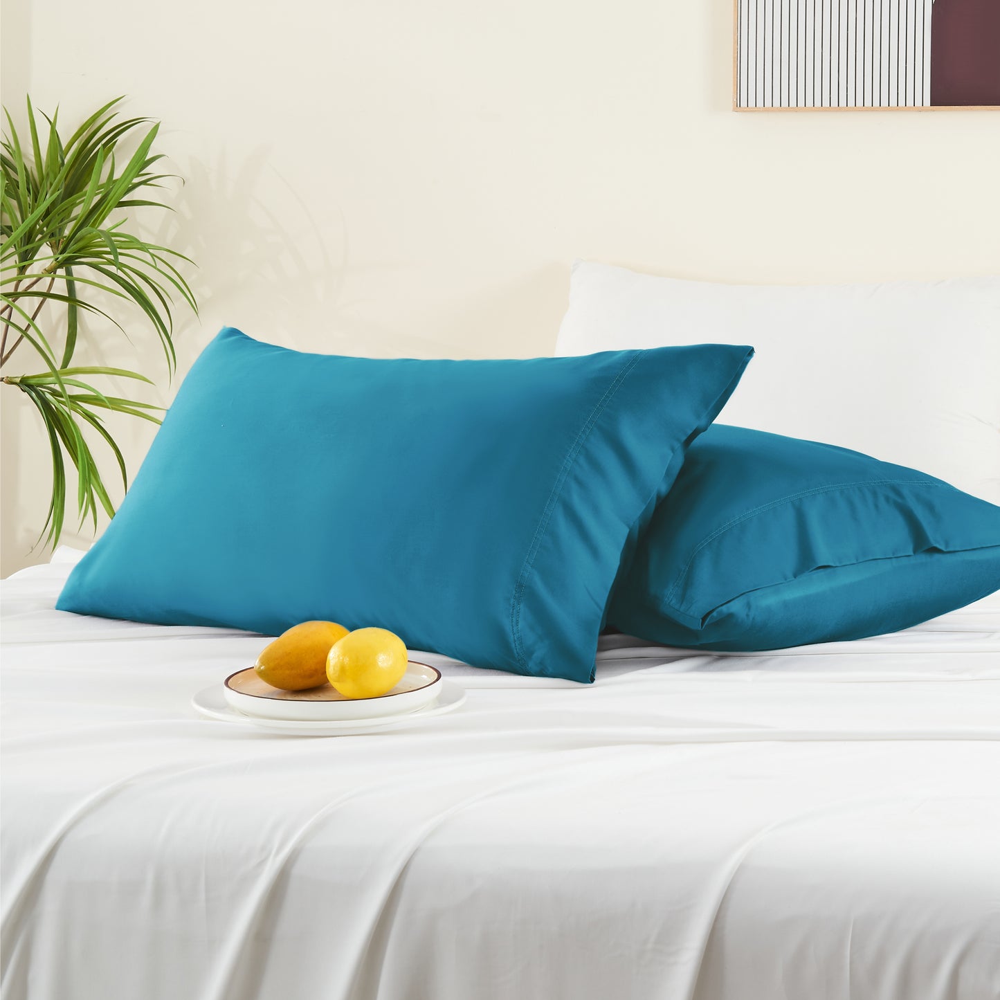Pillow Cases Set of 2 Pack, Rayon Derived from Bamboo, Cooling Pillow Cases for Hot Sleepers & Night Sweats, Breathable and Silky Soft Envelope Pillowcases