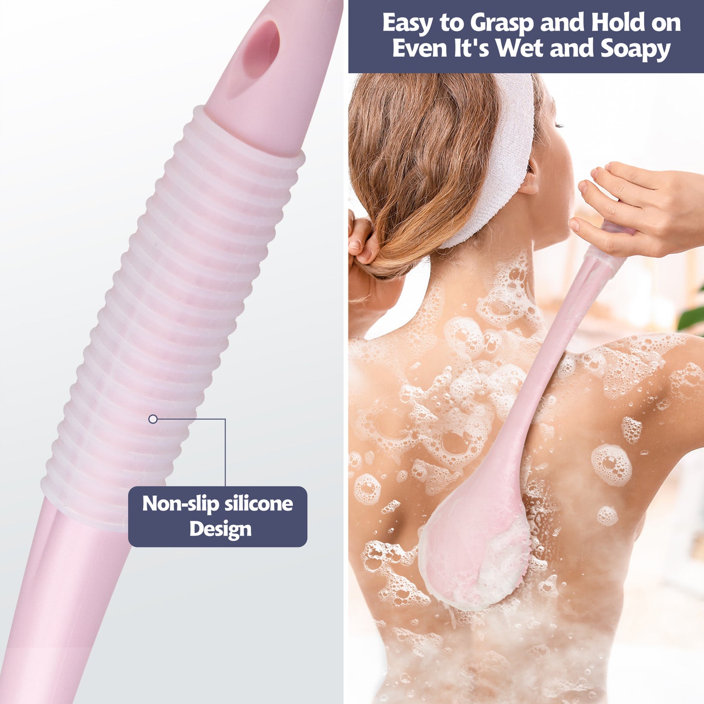 Back Bath Brush Long Handle for Shower (16.4 in)