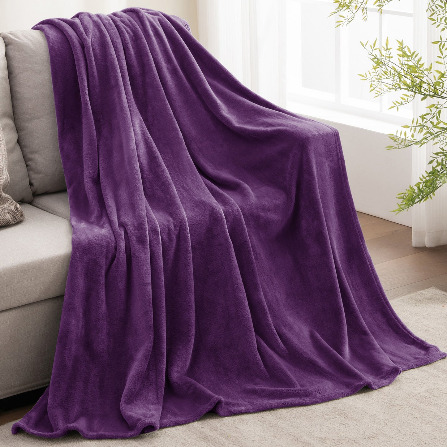 Fleece Blanket Throw Blanket for Couch & Bed, Plush Cozy Fuzzy Blanket, Super Soft & Warm Blankets for Fall and Winter