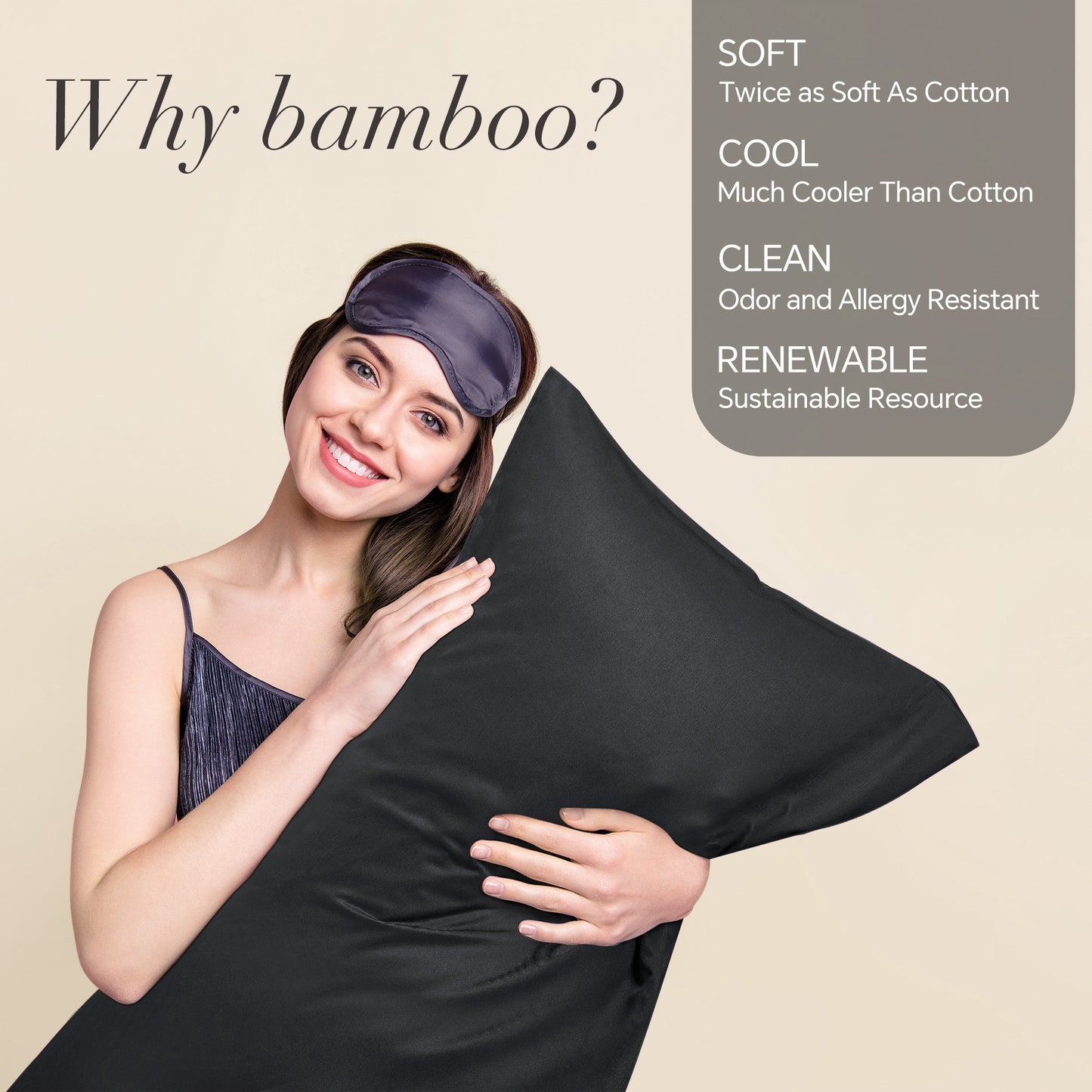 Pillow Cases Set of 2 Pack, Rayon Derived from Bamboo, Cooling Pillow Cases for Hot Sleepers & Night Sweats, Breathable and Silky Soft Envelope Pillowcases