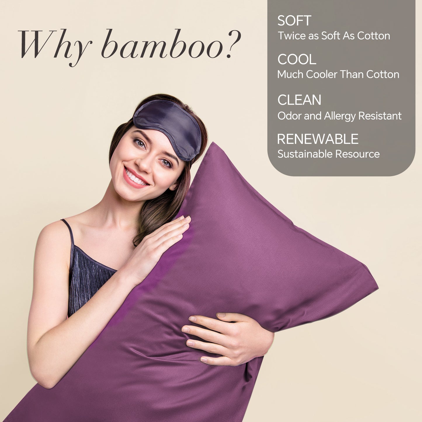 Pillow Cases Set of 2 Pack, Rayon Derived from Bamboo, Cooling Pillow Cases for Hot Sleepers & Night Sweats, Breathable and Silky Soft Envelope Pillowcases