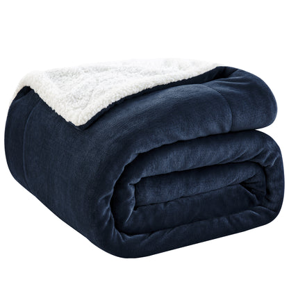 Sherpa Fleece Blankets Queen Size, Grey Thick Warm Blankets for Winter, Super Soft & Cozy Fuzzy Bed Blanket