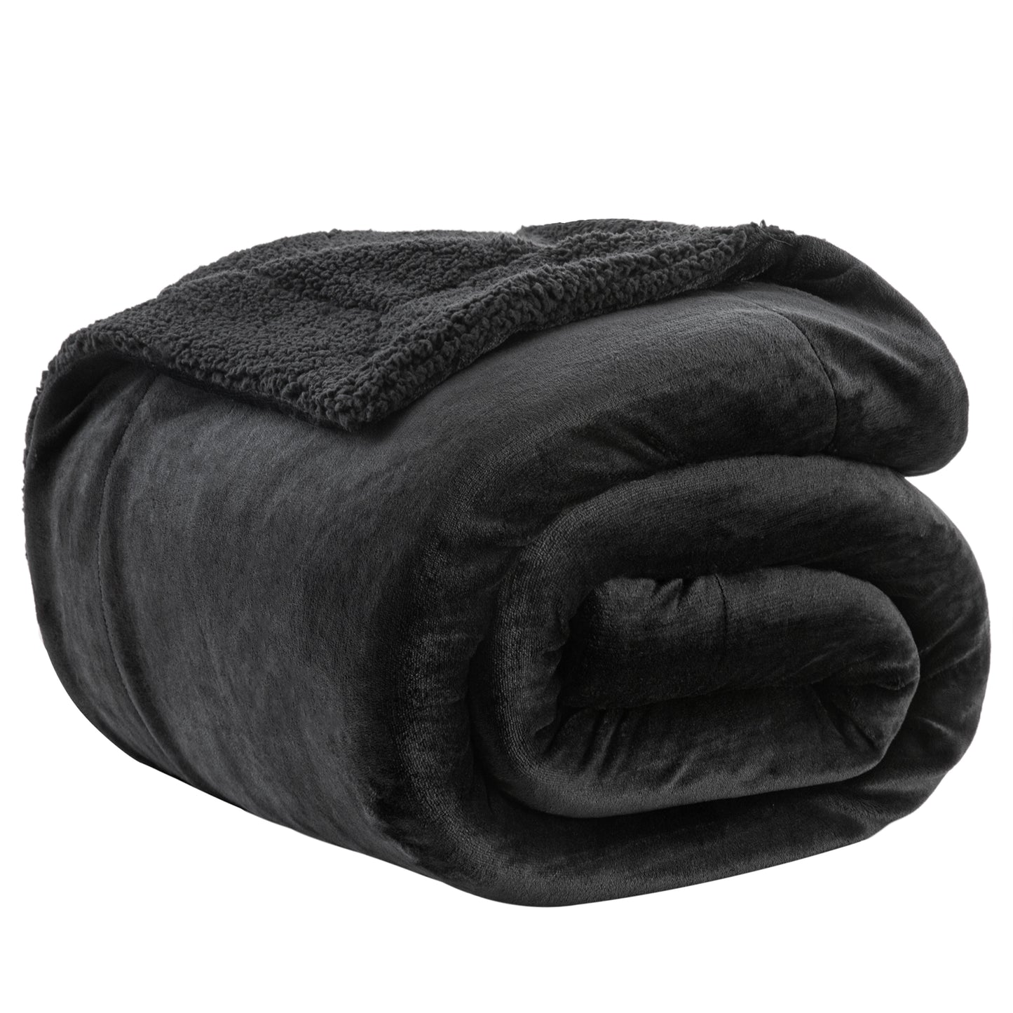 Sherpa Fleece Blankets Queen Size, Grey Thick Warm Blankets for Winter, Super Soft & Cozy Fuzzy Bed Blanket