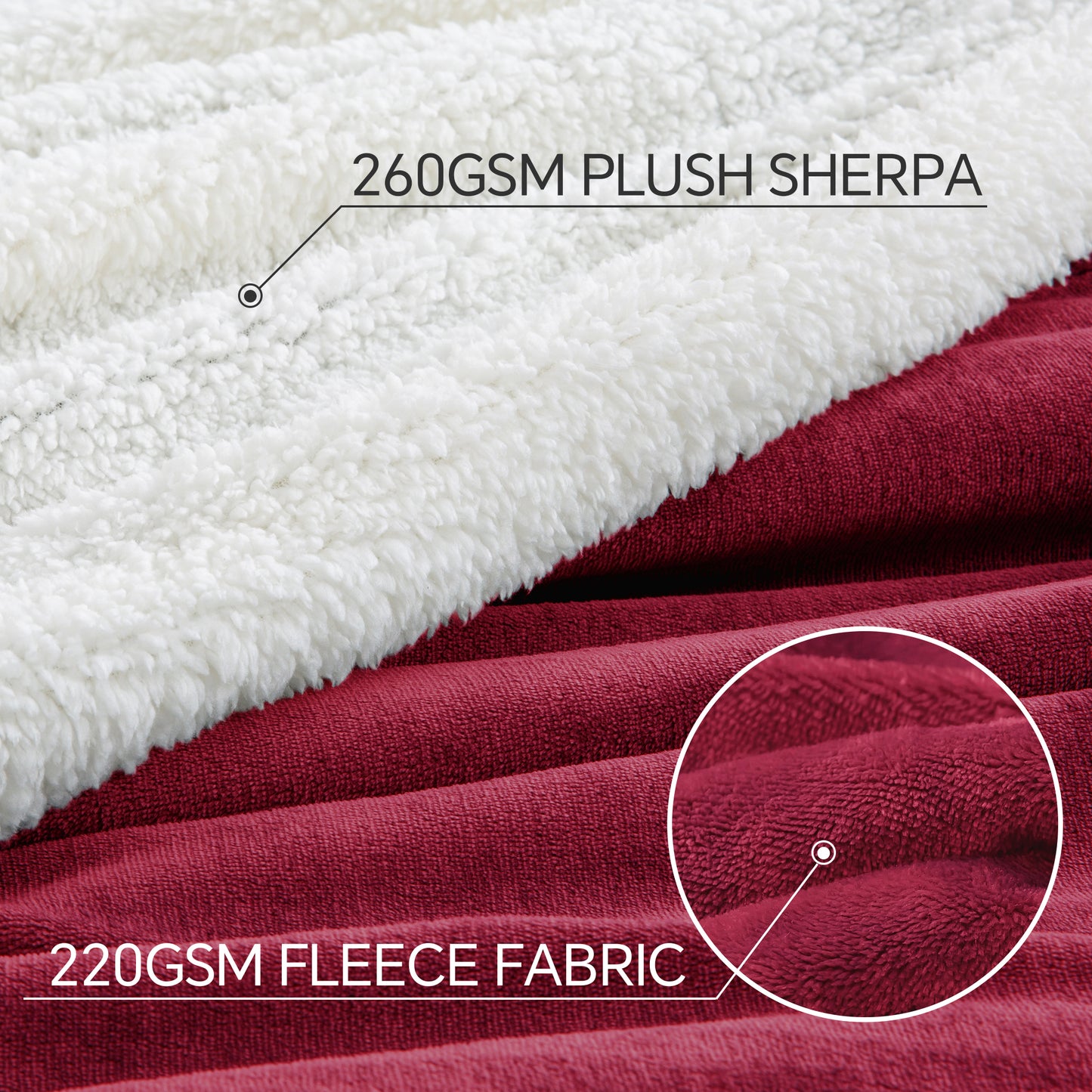 Sherpa Fleece Blankets Queen Size, Grey Thick Warm Blankets for Winter, Super Soft & Cozy Fuzzy Bed Blanket