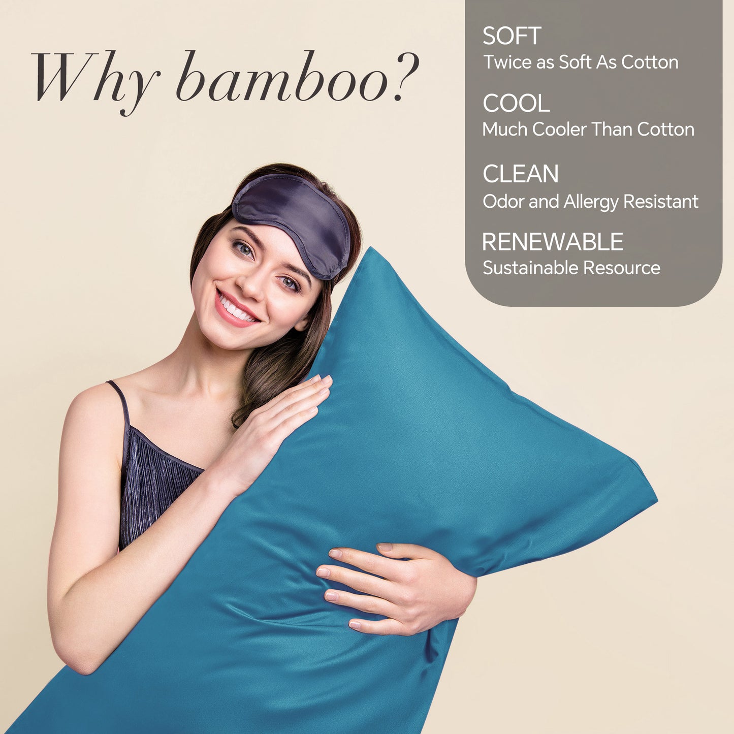 Pillow Cases Set of 2 Pack, Rayon Derived from Bamboo, Cooling Pillow Cases for Hot Sleepers & Night Sweats, Breathable and Silky Soft Envelope Pillowcases