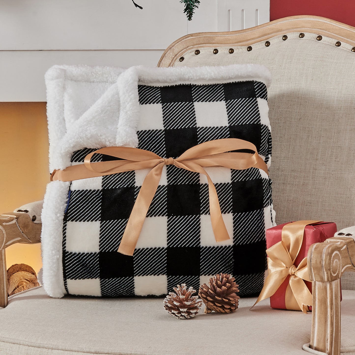 Sherpa Fleece Blanket - Buffalo Plaid Christmas Blanket, Super Soft Cozy Warm Thick Winter Throw Blankets for Couch and Bed