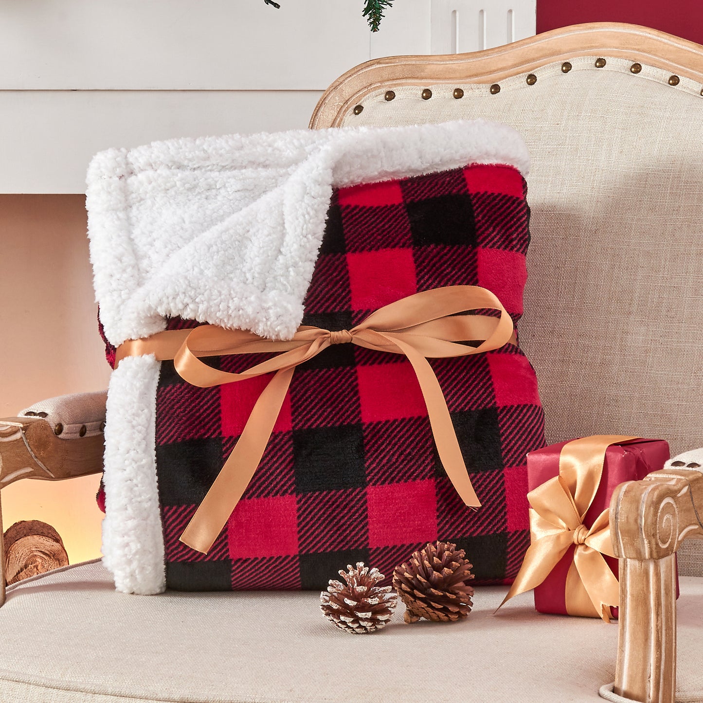 Sherpa Fleece Blanket - Buffalo Plaid Christmas Blanket, Super Soft Cozy Warm Thick Winter Throw Blankets for Couch and Bed