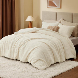 Fluffy Cream Faux Fur Bedding