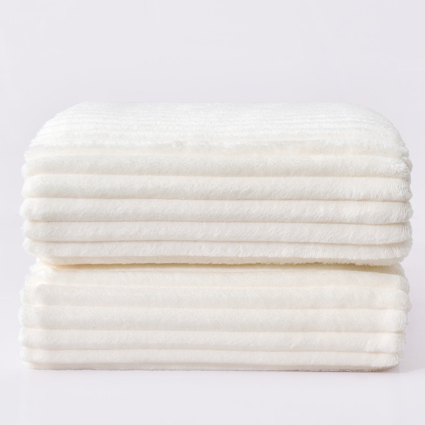 Fleece Blanket - 3D Ribbed Jacquard Decorative Throw Blanket for Couch & Bed, Lightweight Warm Cozy Soft Fuzzy Blankets All Seasons Suitable