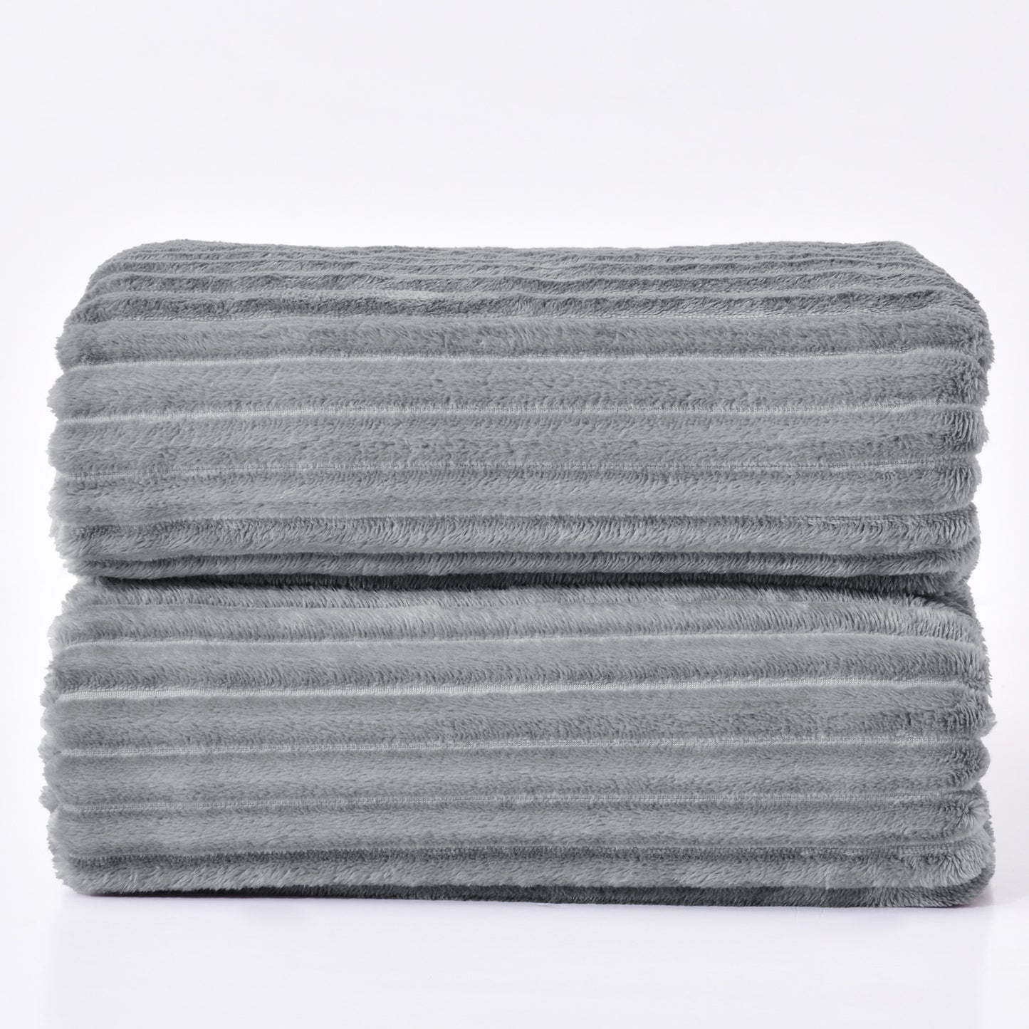 Fleece Blanket - 3D Ribbed Jacquard Decorative Throw Blanket for Couch & Bed, Lightweight Warm Cozy Soft Fuzzy Blankets All Seasons Suitable