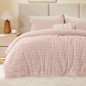 Fluffy Pink Faux Fur Bedding