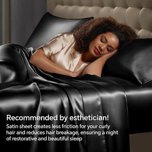 Luxury Soft Black Silky Sheets
