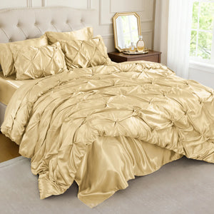 Luxury Silky Pintuck Satin Bedding Set