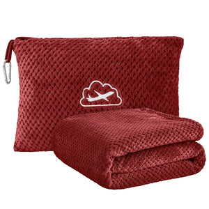 Travel Blanket with Bag Burgundy