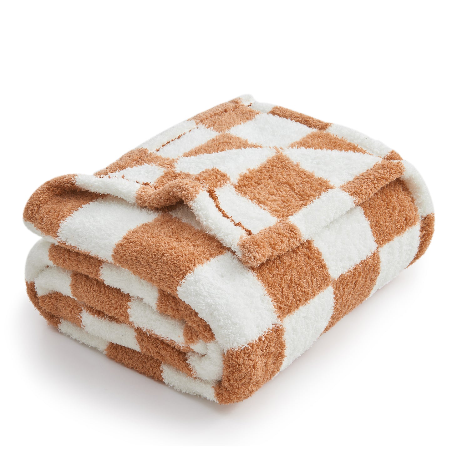 Checkered Blanket - Ultra Soft Cozy Knit Fluffy Blanket, 350GSM Thick Warm Winter Throw Blanket for Couch, Bed, Travel