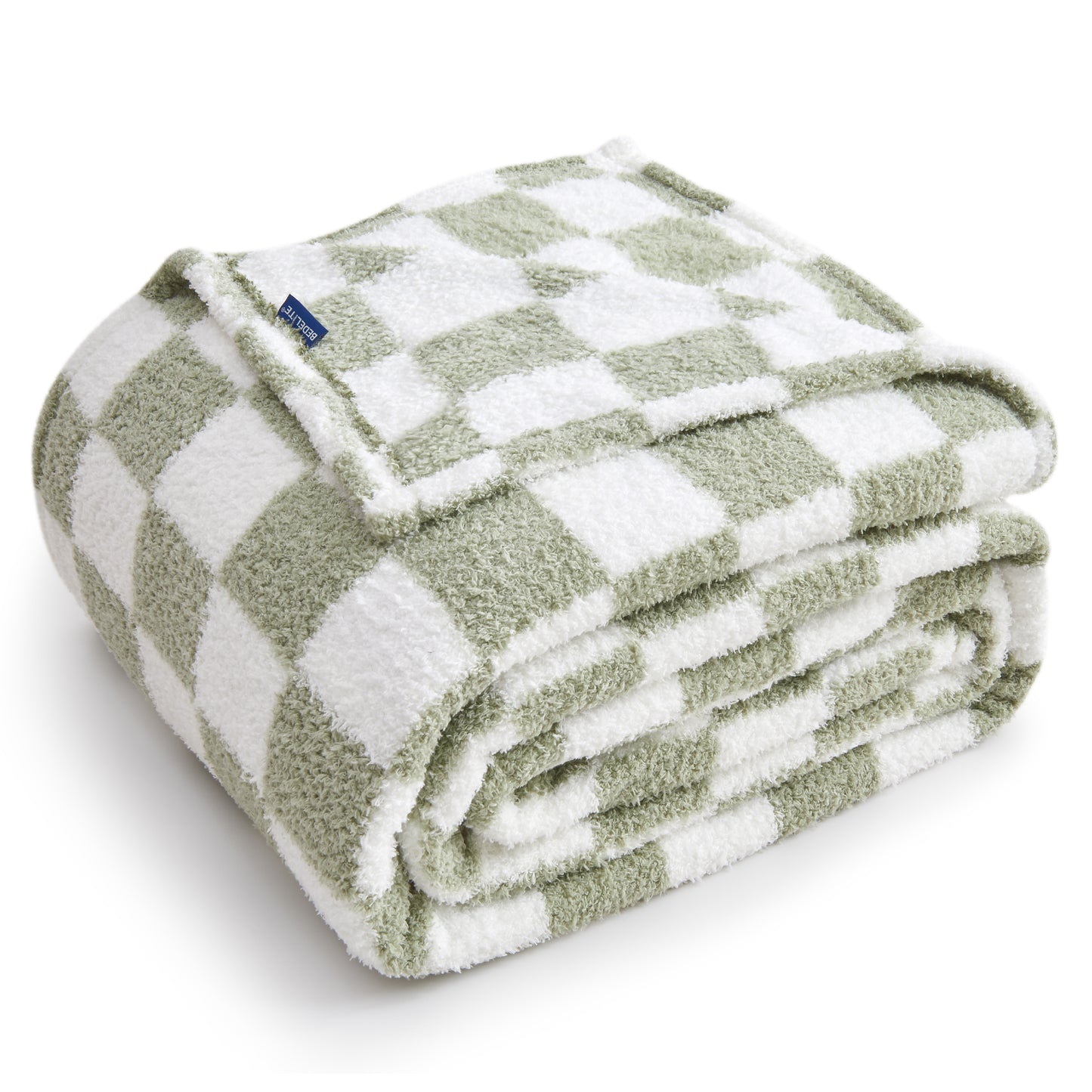 Checkered Blankets Queen Size - Ultra Soft Cozy Knit Fluffy Blanket, 350GSM Thick Warm Winter Large Blanket for Couch, Bed