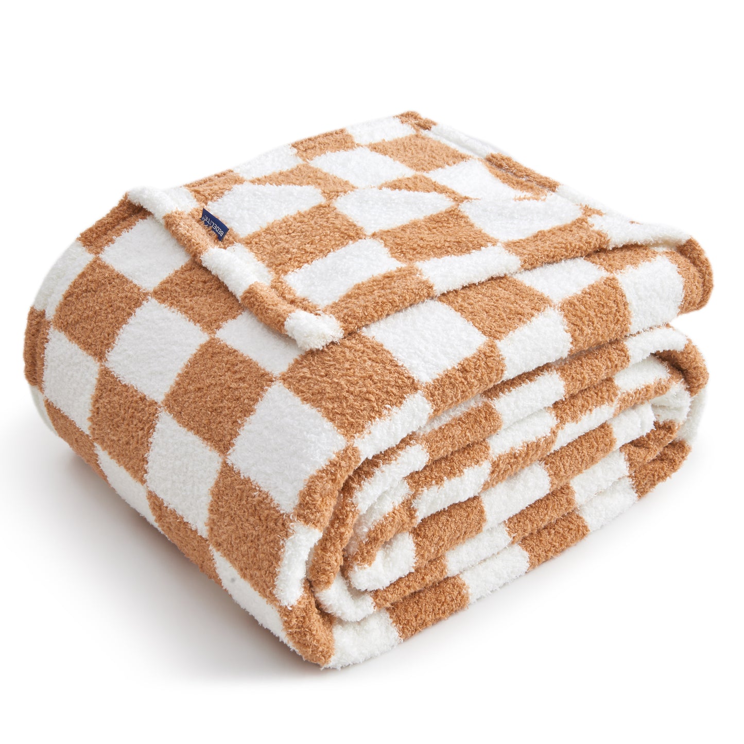 Checkered Blankets Queen Size - Ultra Soft Cozy Knit Fluffy Blanket, 350GSM Thick Warm Winter Large Blanket for Couch, Bed