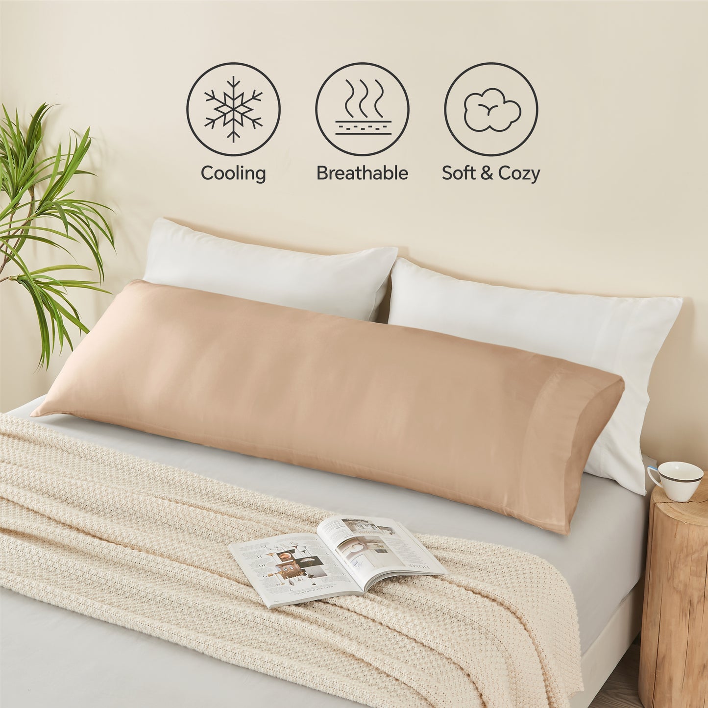 Pillow Cases Set of 2 Pack, Rayon Derived from Bamboo, Cooling Pillow Cases for Hot Sleepers & Night Sweats, Breathable and Silky Soft Envelope Pillowcases