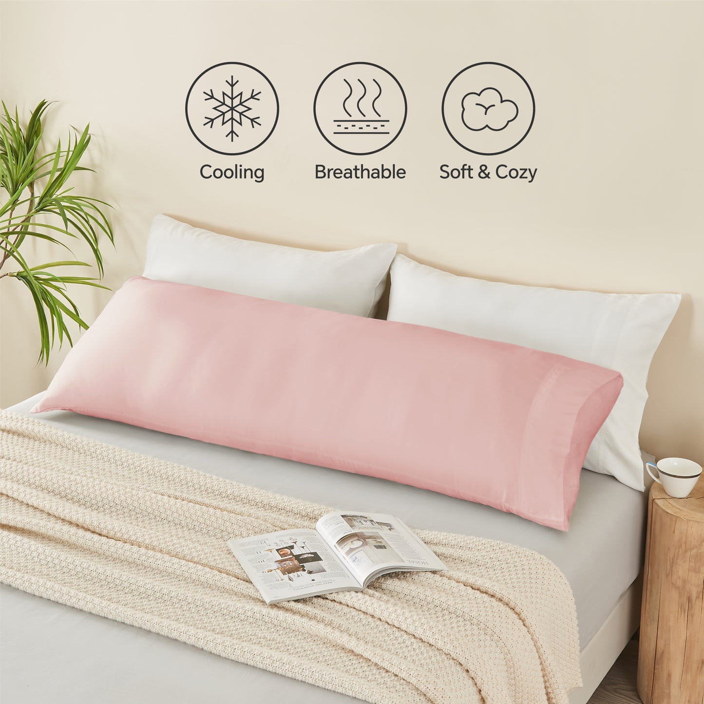 Pillow Cases Set of 2 Pack, Rayon Derived from Bamboo, Cooling Pillow Cases for Hot Sleepers & Night Sweats, Breathable and Silky Soft Envelope Pillowcases