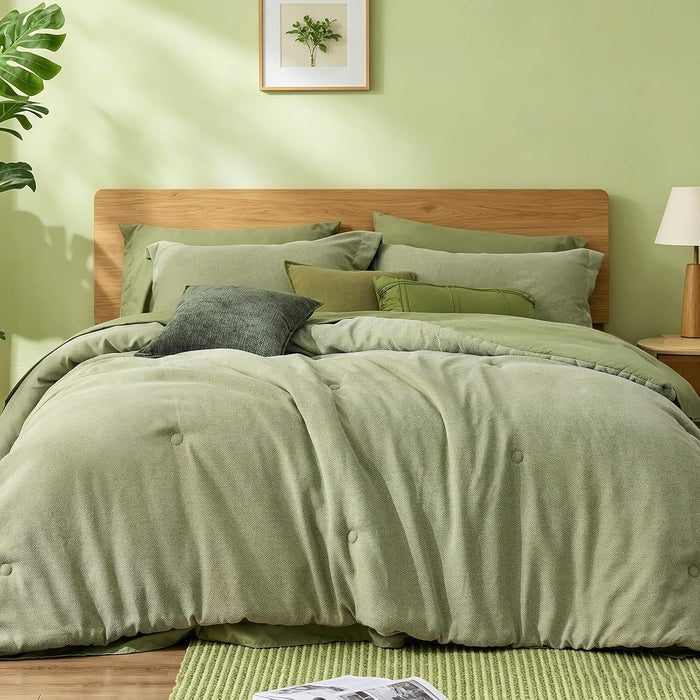 BEDELITE Linen Texture 7-Piece Bed in a Bag