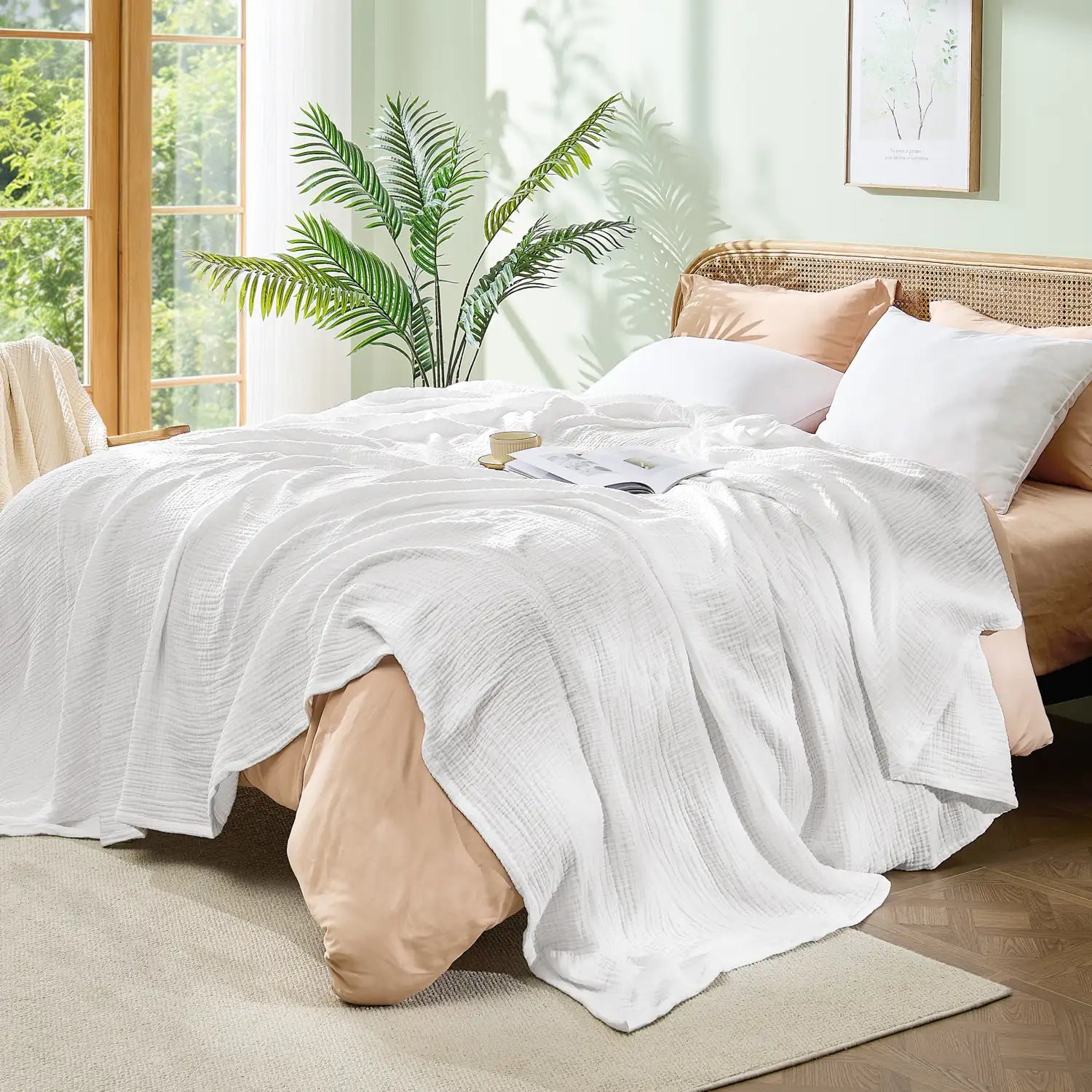 100% Cotton Muslin Throw Blanket King Size