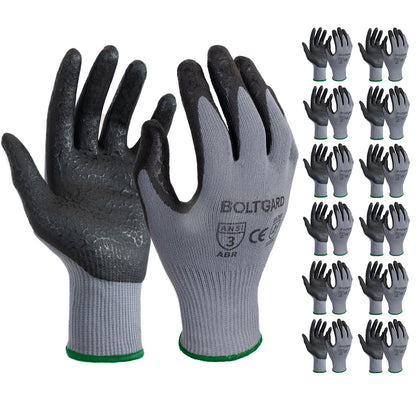 BOLTGARD Work Gloves Men Pro with Wavy Foam Nitrile Grip, Breathable Touchscreen