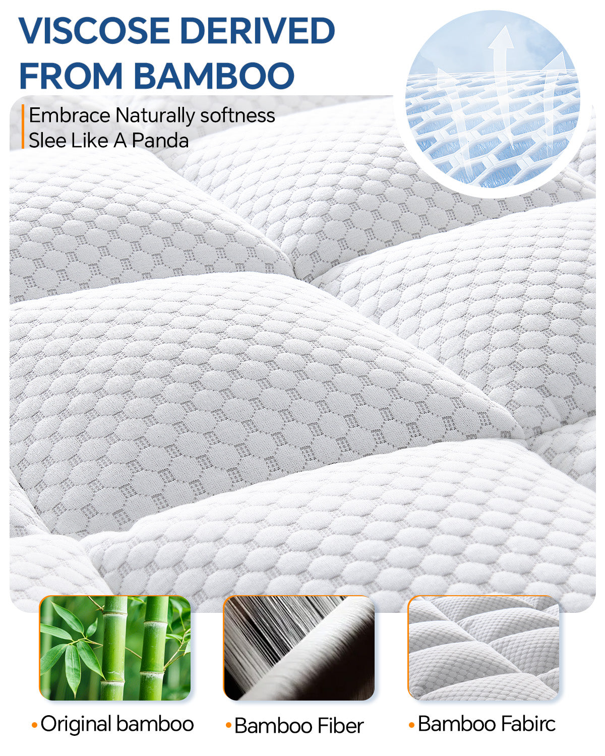 BEDELITE Mattress Topper Dual Layer 4 Inch Memory Foam Mattress Topper, Bamboo Pilow Top Mattress Pad and Premium Gel Foam Mattress, with Stretchable Pockets Up to 6"-24"