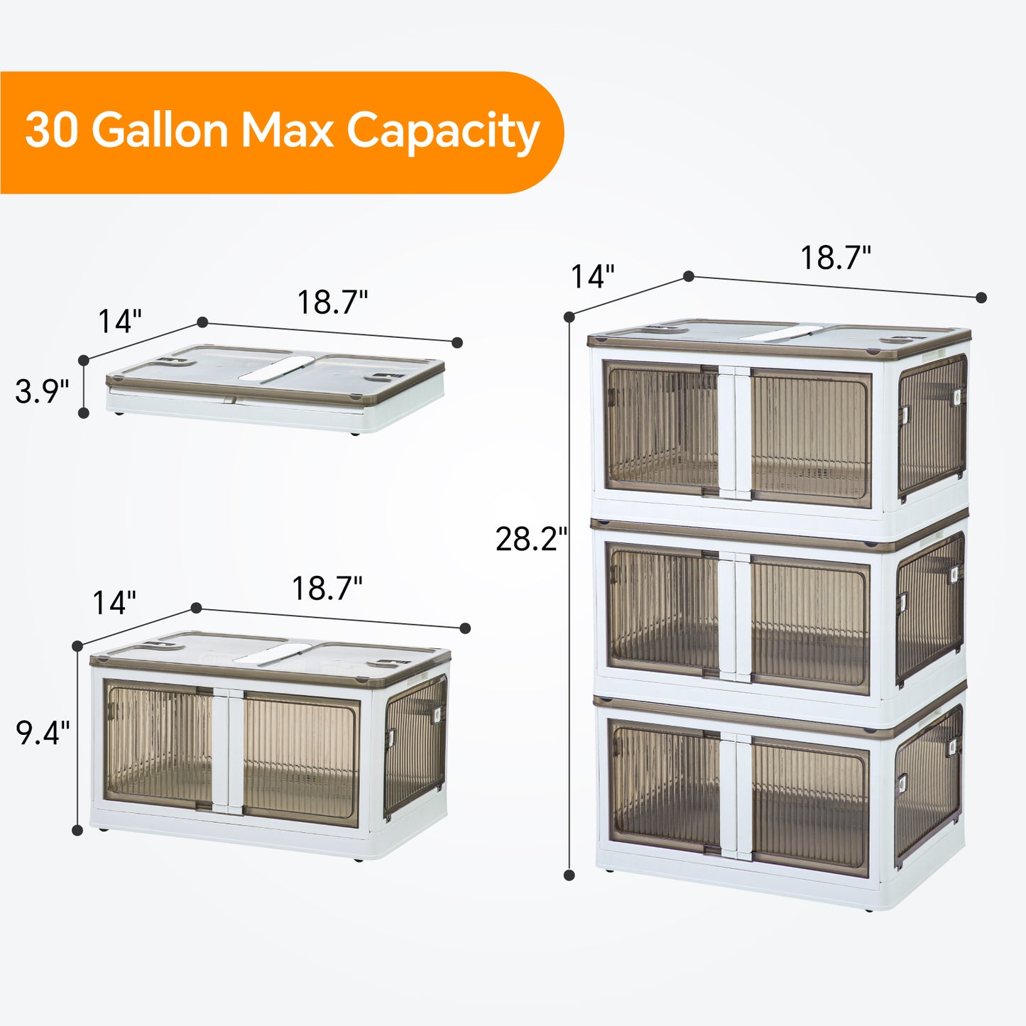 Homeforce Plastic Storage Containers with Lids, Large Clothes Organizers and Storage Bins for Closets