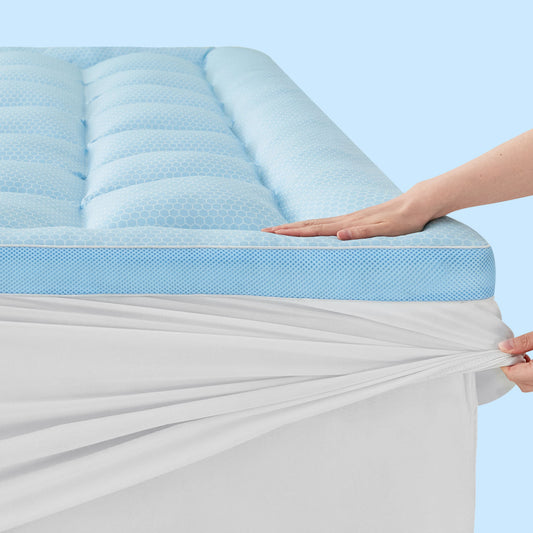 BEDELITE Pillow Top Mattress Topper for Back Pain Relief(1200GSM Down Alternative), Cooling Mattress Topper for Hot Sleepers, Extra Thick Quilted Mattress Pad Cover with 8"-21" Deep Pocket