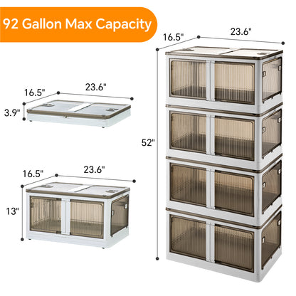 Homeforce Plastic Storage Containers with Lids, Large Clothes Organizers and Storage Bins for Closets