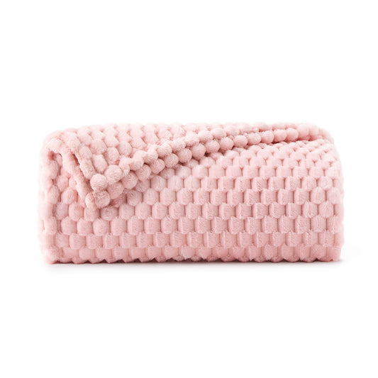 Fleece Blanket for Couch & Bed - 3D Jacquard Decorative Blanket, Super Soft and Cozy Warm Fuzzy Blanket for Winter