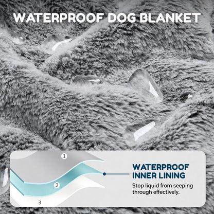 ChiXnuggle Waterproof Dog Blanket, Reversible Faux Fur & Sherpa Puppy Throw for Couch, Bed & Crate Protection, Soft Cozy Dog Blanket for Small Medium Large Dogs