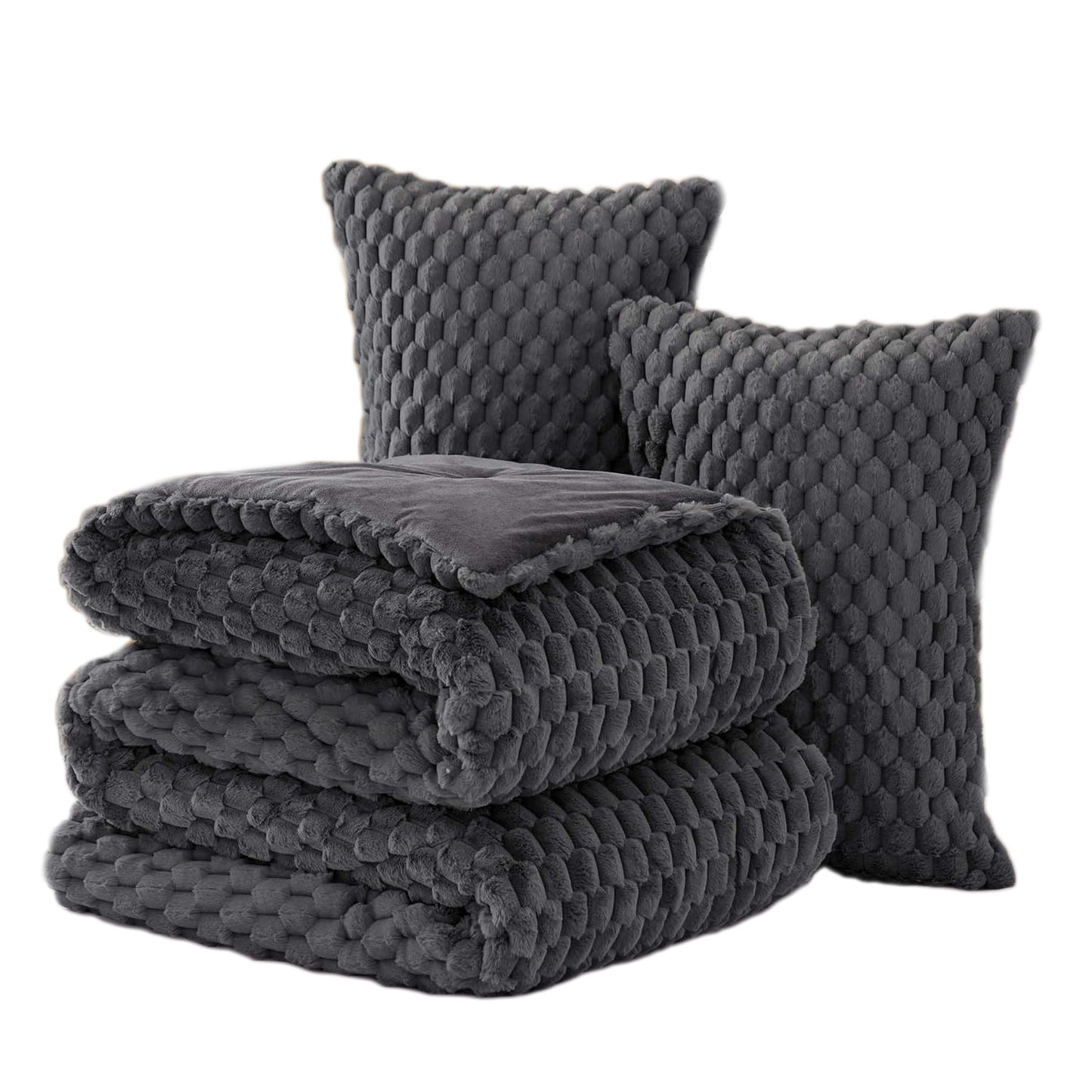 Fluffy Comforter Set - Fleece Soft Comforter for Bed, Luxury Warm Bedding Set for Winter, Fuzzy Bed Set