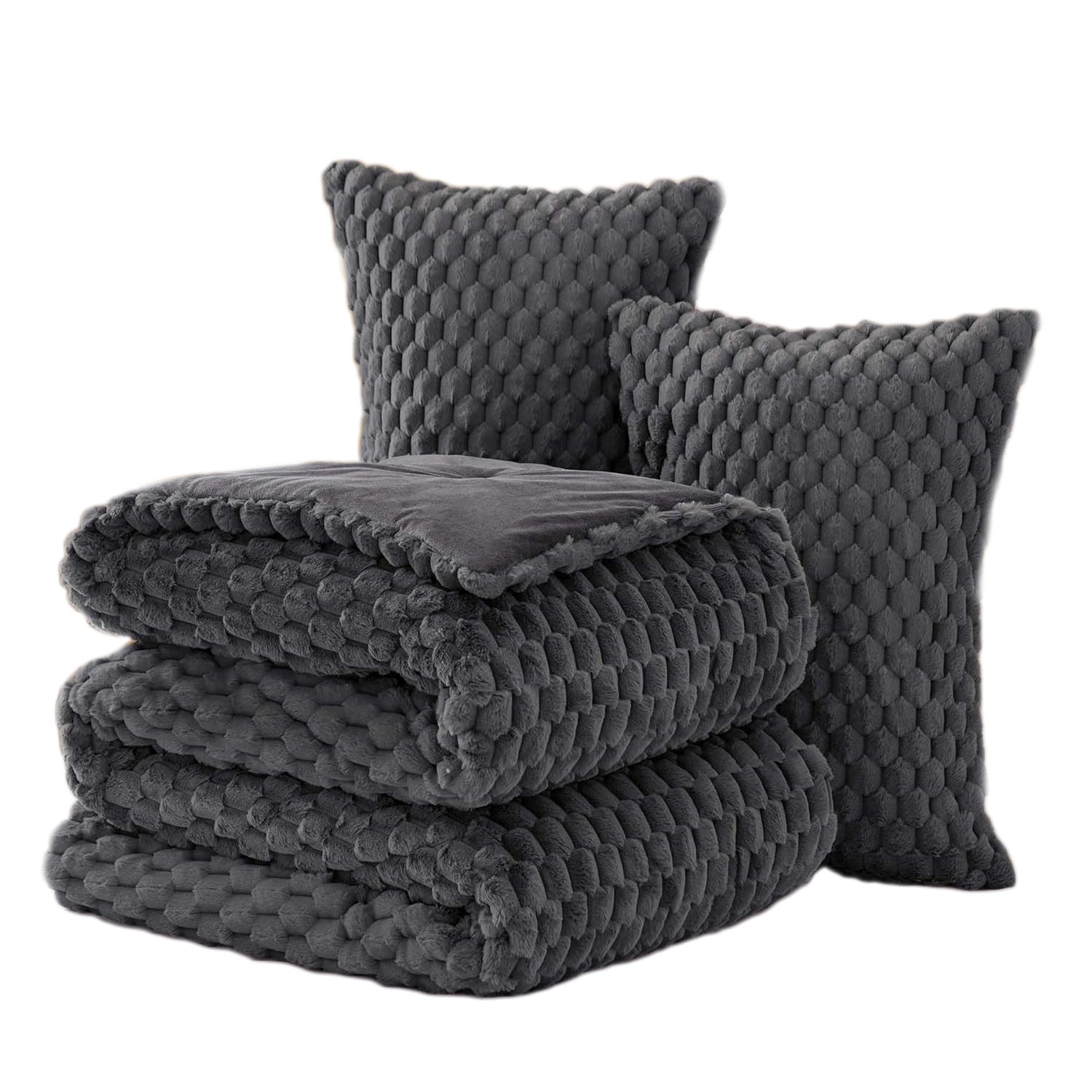 BEDELITE Fluffy Comforter Set - Fleece Soft Comforter for Bed, Luxury Warm Bedding Set for Winter, Fuzzy Bed Set