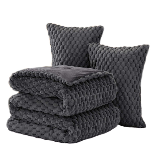 Fluffy Comforter Set - Fleece Soft Comforter for Bed, Luxury Warm Bedding Set for Winter, Fuzzy Bed Set