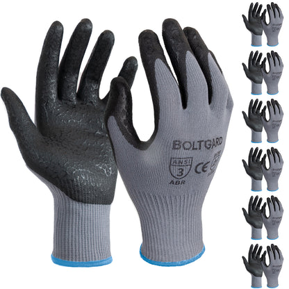BOLTGARD Work Gloves Men Pro with Wavy Foam Nitrile Grip, Breathable Touchscreen
