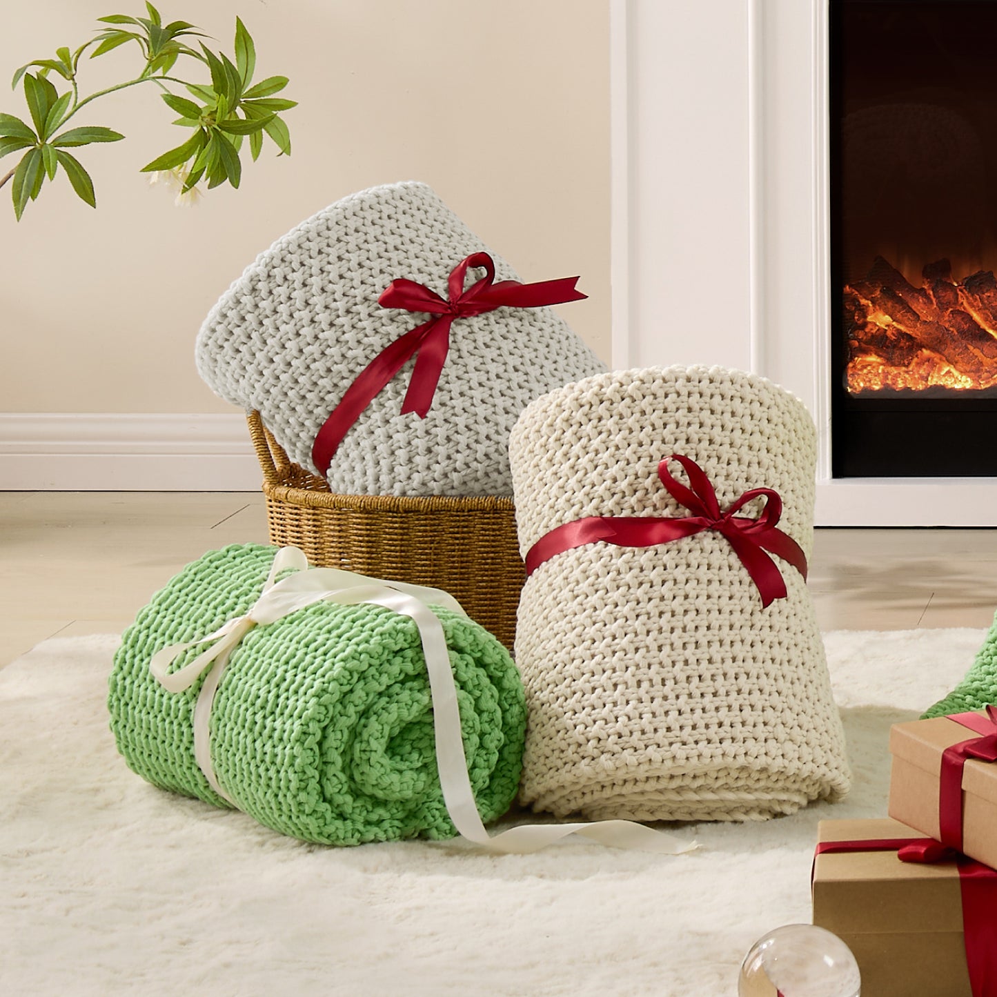 BEDELITE Chunky Cable Knit Throw Blanket for Couch,Super Soft Cozy Woven Blanket for Room Decor,