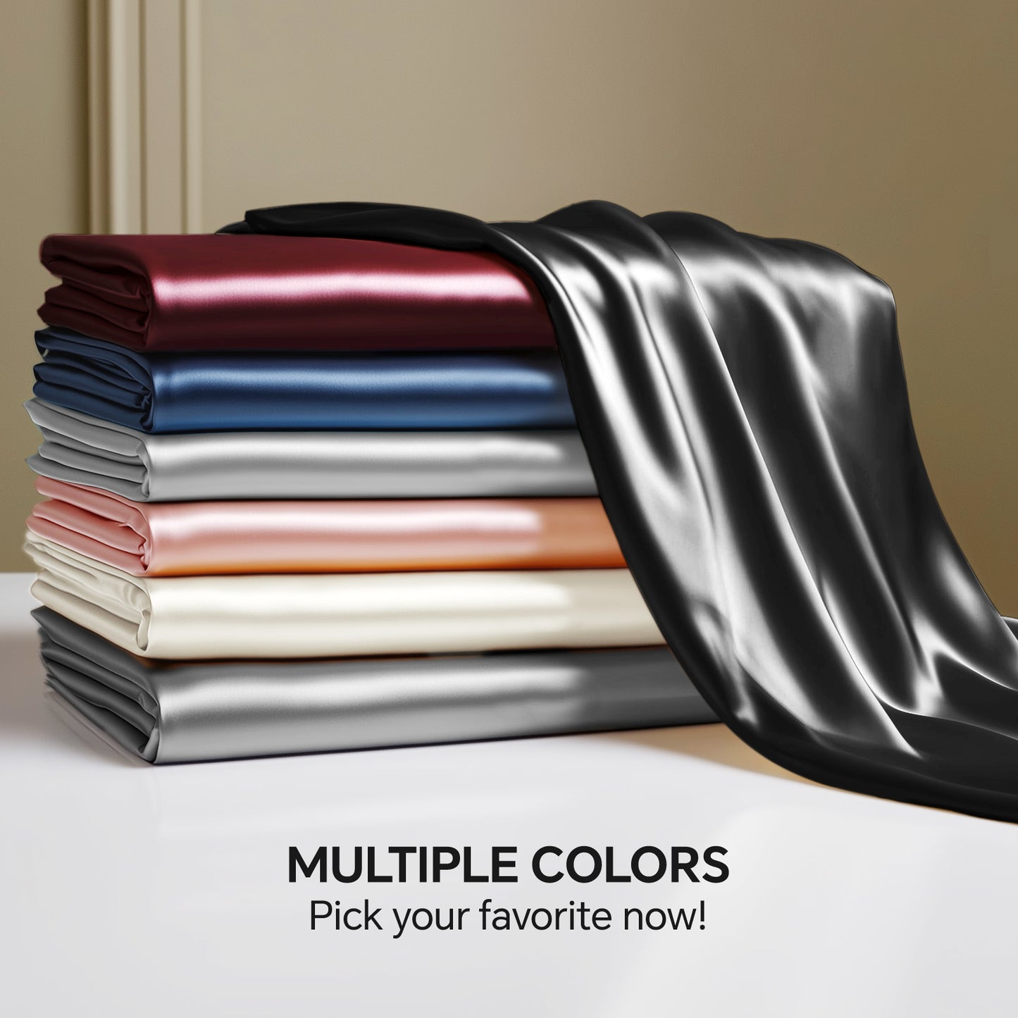 BEDELITE Satin Fitted Sheet with Elastic Corner Straps, Luxury Soft Silk-Like Bed Sheet for Hair & Skin, 1 Deep Pocket Fitted Sheet Only Fits 15" Mattress, Fade & Wrinkle Resistant