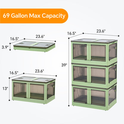 Homeforce Plastic Storage Containers with Lids, Large Clothes Organizers and Storage Bins for Closets