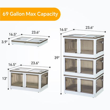 Homeforce Plastic Storage Containers with Lids, Large Clothes Organizers and Storage Bins for Closets