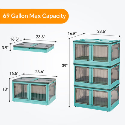 Homeforce Plastic Storage Containers with Lids, Large Clothes Organizers and Storage Bins for Closets