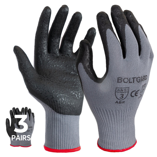 BOLTGARD Work Gloves Men Pro with Wavy Foam Nitrile Grip, Breathable Touchscreen