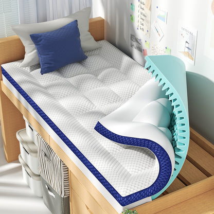 BEDELITE Mattress Topper Dual Layer 4 Inch Memory Foam Mattress Topper, Bamboo Pilow Top Mattress Pad and Premium Gel Foam Mattress, with Stretchable Pockets Up to 6"-24"